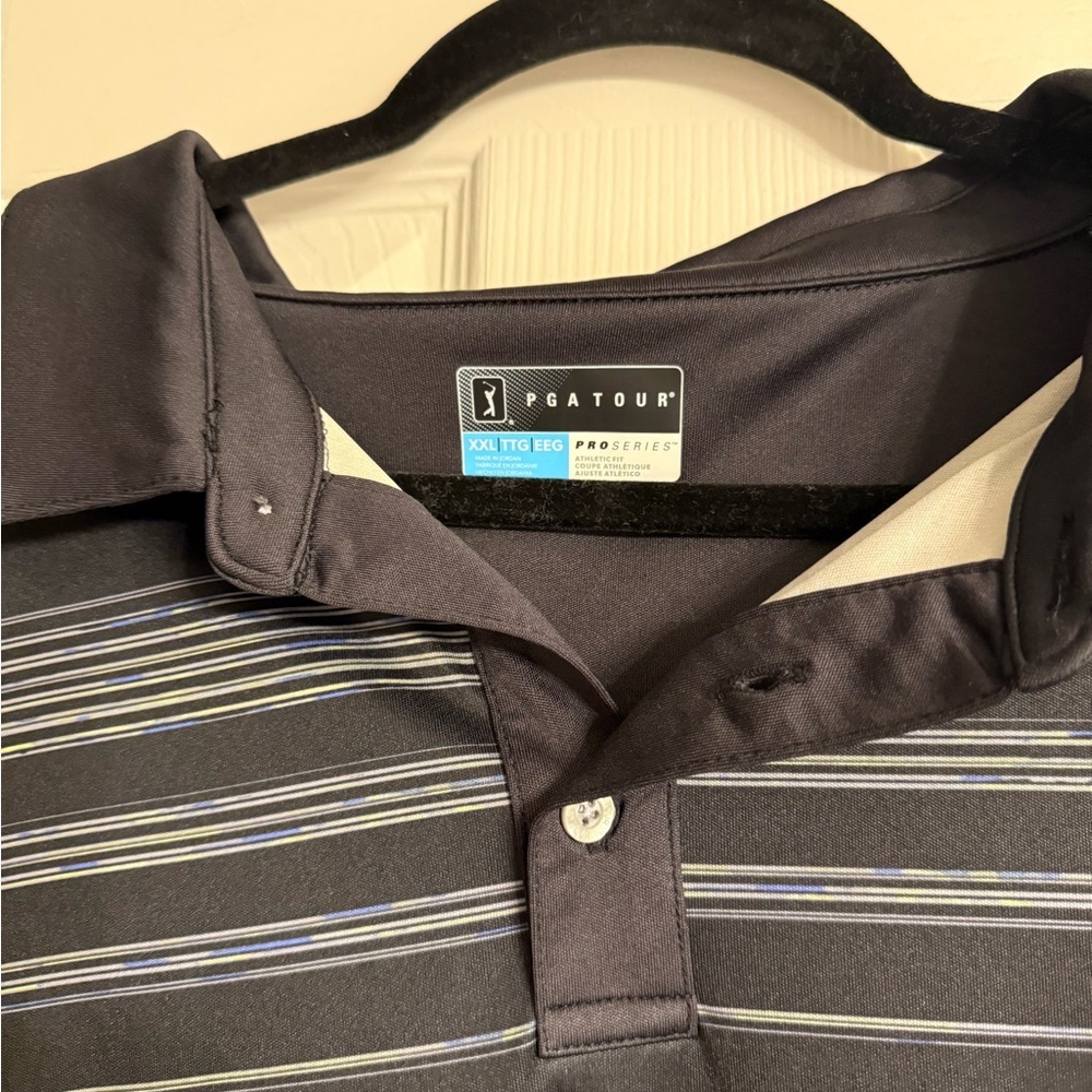 PGA Tour Men's Charcoal Polo Shirt XXL - Picture 3 of 4